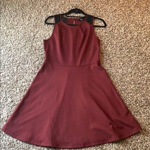 Mossimo Maroon and lacy black dress